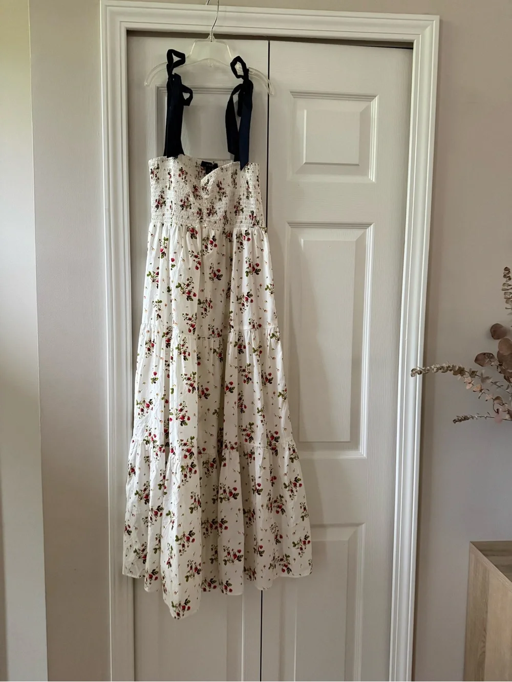 Floral Smocked White Tiered Dress